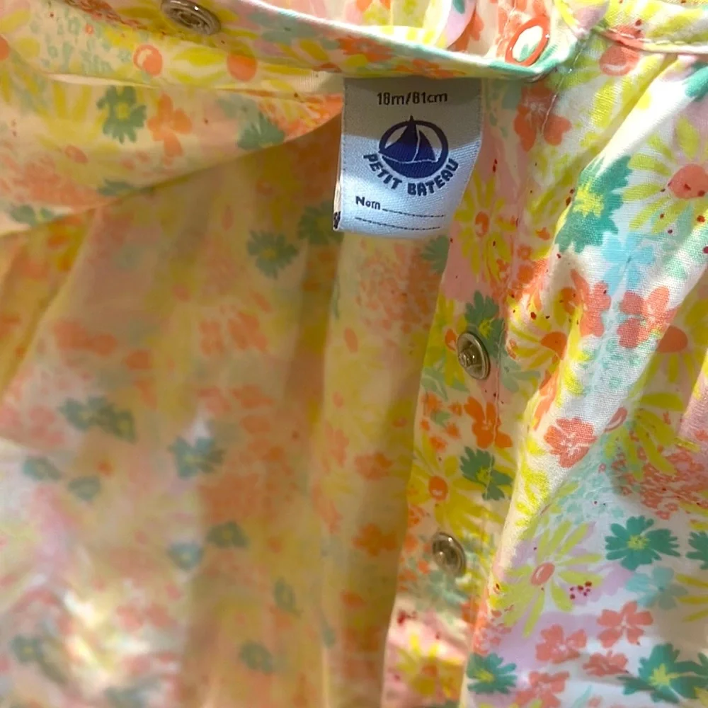18month Petit Bateau Dress with all beautiful flowers - Picture 2 of 5
